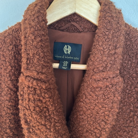 House of Harlow 1960 Rich Brown Rouland Boucle Teddy trench medium - Picture 2 of 6